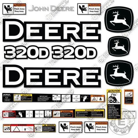 Fits John Deere 320D Decal Kit Skid Steer (With Warnings) 